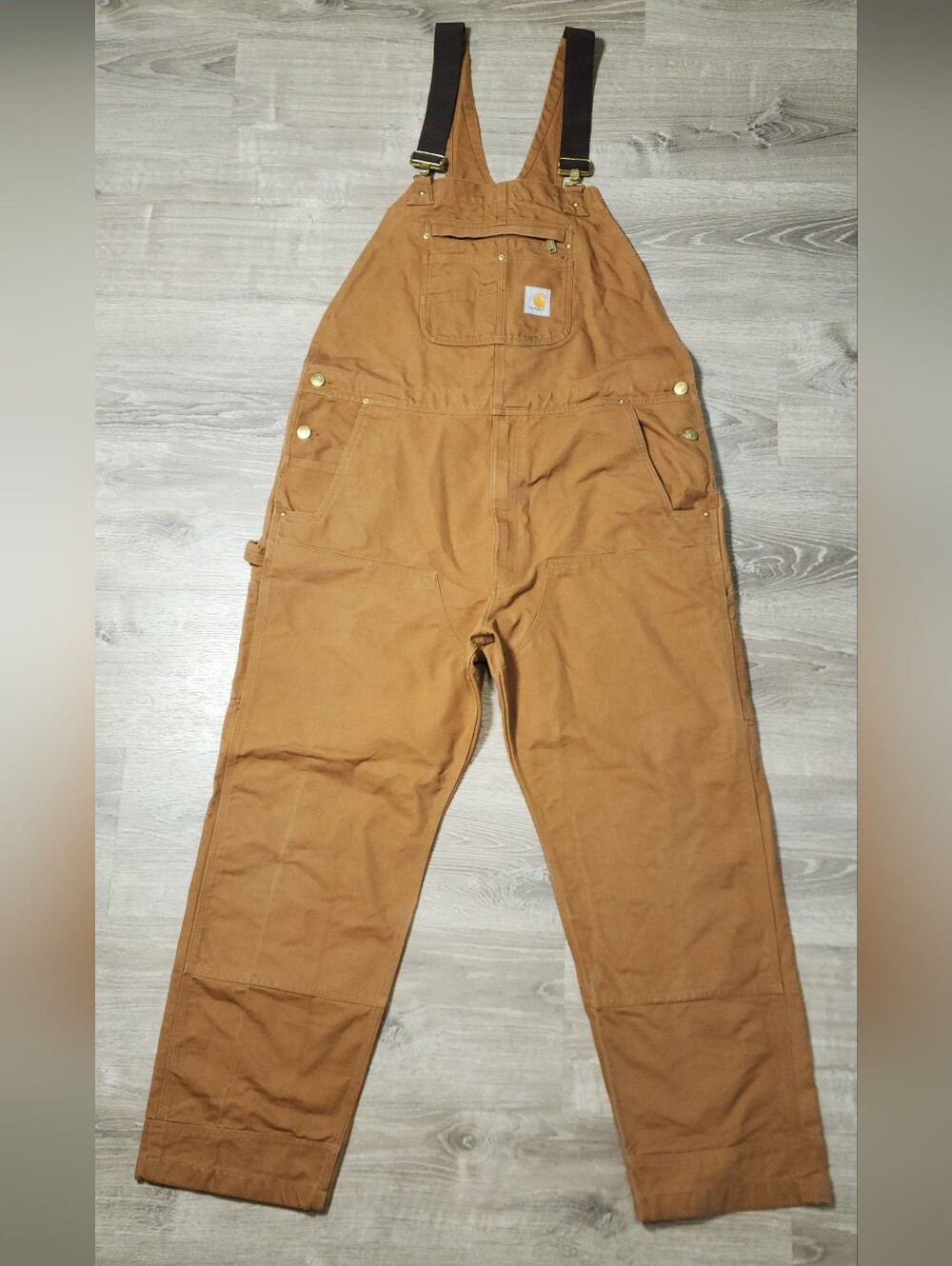 CARHARTT Duck Bib Overall Suspender Brown 14806 Men's 42 x 32